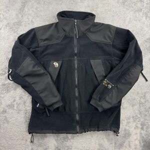 Mountain Hardwear Gore Windstopper Jacket Womens 10 Black Fleece Made In USA